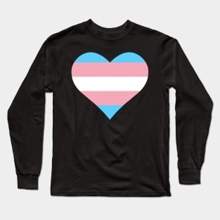 Transgender Flag Heart Long Sleeve T-Shirt